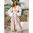 thumbnail image 1 of Camisón sexy de talla grande con lunares y vestido largo transparente para mujer, ropa de casa, 1 of 5