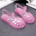 thumbnail image 4 of Piuwrlz Children's Versatile Peep Toe Sandals Girls Jelly Sandals Shoes Breathable Lace-Up Jelly Sandals Pink Size 2.5 Years, 4 of 9