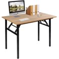 thumbnail image 4 of Folding Computer Desk Foldable Work Desk Table Writing Desk Folding Home Office Desk  No  to Assemble  Teak&, 4 of 6