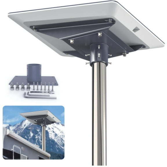 Heavy-Duty Pole Mount Bracket for Starlink Flat High Performance Dish – Universal Roof & RV Installation Kit – Fits 2.4" Poles – Rustproof Outdoor Mounting System