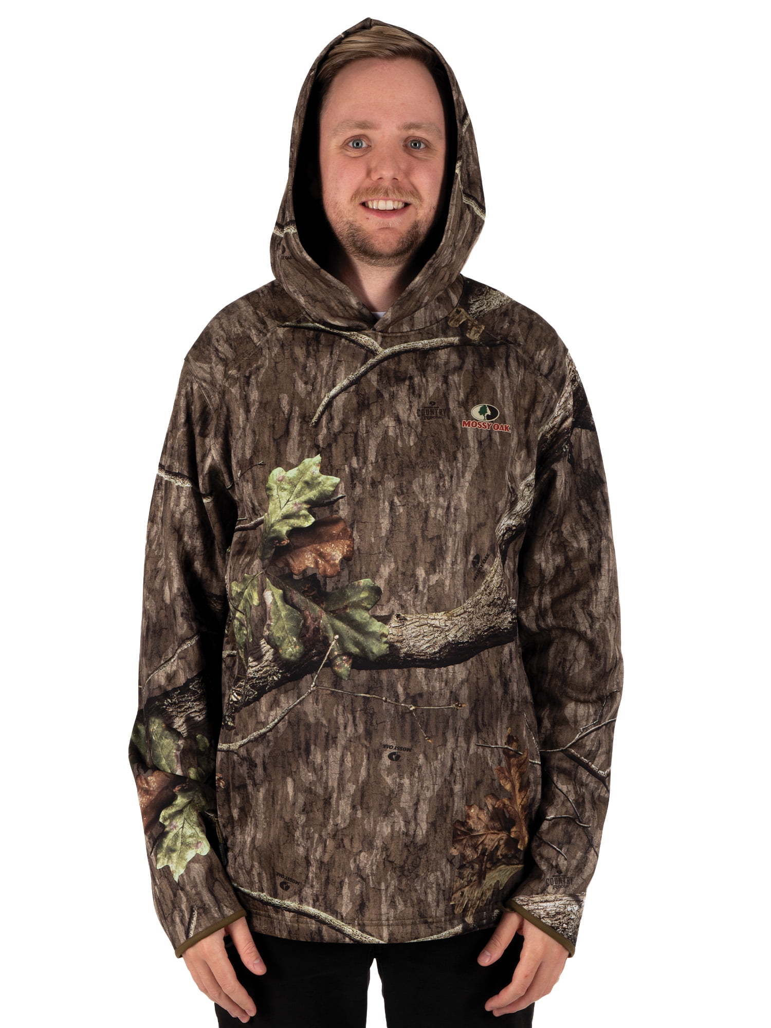 Mossy Oak Men's Camouflage Hunting Performance Hoodie, Mossy Oak Country Roots, S