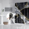 thumbnail image 4 of Blackgold2 Cortina de ducha de mármol Domoku, cortinas de ducha con textura de mármol negro y dorado para baño, cortina de baño moderna abstracta decorativa con 12 ganchos Fabri, 4 of 5