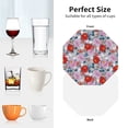 thumbnail image 5 of Leather Coasters with Heat-resistant for Drinks, Colorful Carnations Flowers Butterfly -标题2 Octagon, 5 of 5