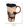 thumbnail image 2 of Evergreen Ceramic Wild Chestnut Travel Coffee Mug, 17 ounces, 2 of 9