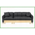 thumbnail image 3 of Modern 87" 3-Seat Teddy Fabric Sofa Bed with Storage - Perfect for Living Room & Bedroom, 3 of 11