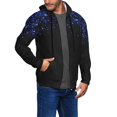 thumbnail image 2 of Honeii Black Blue Glitter Sparkles Print Hoodies for Men, Pullover & Full Zip, Breathable Zip up Hoodie, Sweatshirt-Small, 2 of 5