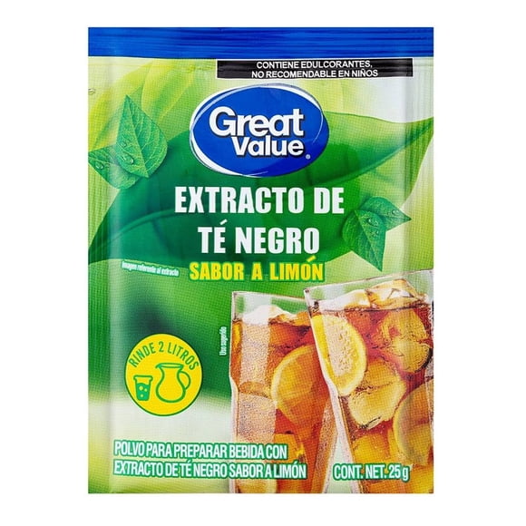 Extracto de té Great Value negro sabor a limón 25 g