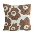 thumbnail image 2 of Throw Pillow Cover Kit Printed Rug Punch Materials Yarns Needle Set Brown Flower, 2 of 9