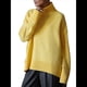thumbnail image 3 of Suéter de Mujer, Jersey de Punto Grueso de Larga con Dobladillo Alto y Bajo, Jersey Básico de Moda para Otoño e Invierno Amarillo L, 3 of 10