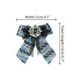 thumbnail image 2 of INSPIRE CHIC Women's Pre-Tied Neck Tie Ribbon Plaid Bowknot Brooch Pin with Rhinestone for Party, 2 of 5