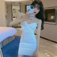 thumbnail image 2 of Women's Dress Fashion Sexy Spring Summer Korean Style All-Match Slim Thin Cross Design Tight Skirt Sling Dresses, 2 of 10