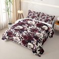 thumbnail image 3 of Homewish Floral Skull Skeleton Quilt Full for Gifts, Cream Red Rose Gothic Full Bedspread Sets, 3-Piece, 3 of 7
