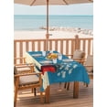 thumbnail image 2 of Outdoor Tablecloths with Umbrella Hole & Zipper, Blue Daisy Vase 60 x102 Inch Rectangle Tablecloths, Spring Floral Modern Art Waterproof Table Cloth, Patio/Pool/Picnic Table Covers, 2 of 8