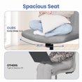 thumbnail image 5 of Celtoss Criss Cross Home Office Chair, Armless Swivel Task Computer Chair No Wheels, in Fabric, Vanity Style, Gray, 5 of 7