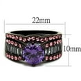 thumbnail image 2 of IP Dark Brown (IP coffee) Stainless Steel Ring with AAA Grade CZ in Amethyst for Women Amethyst Stone Color Style TK2652 Size 5, 2 of 4