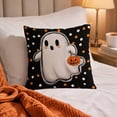 thumbnail image 6 of Halloween Pillow Covers 18x18, Halloween Decor Ghost Throw Pillow Covers Indoor Outdoor Decorative, Halloween Party Pillows for Sofa Couch Bed Living Room, 6 of 6