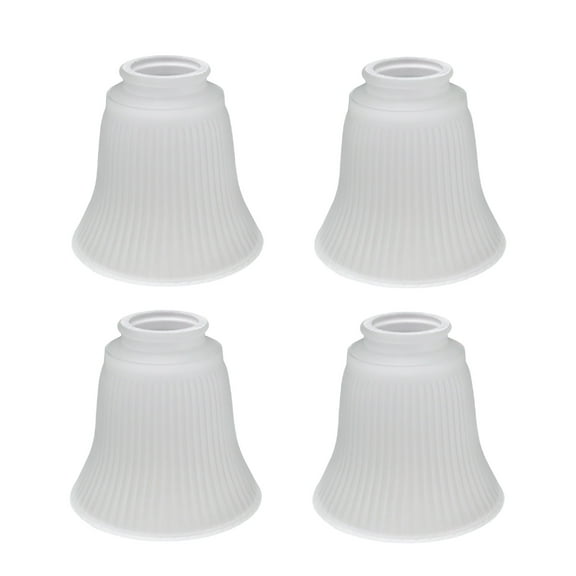 Aspen Creative 23036-4 Transitional Style Replacement Frosted Ribbed Glass Shade, 2 1/4" Fitter Size, 4 5/8" high x 4 3/4" diameter, 4 Pack