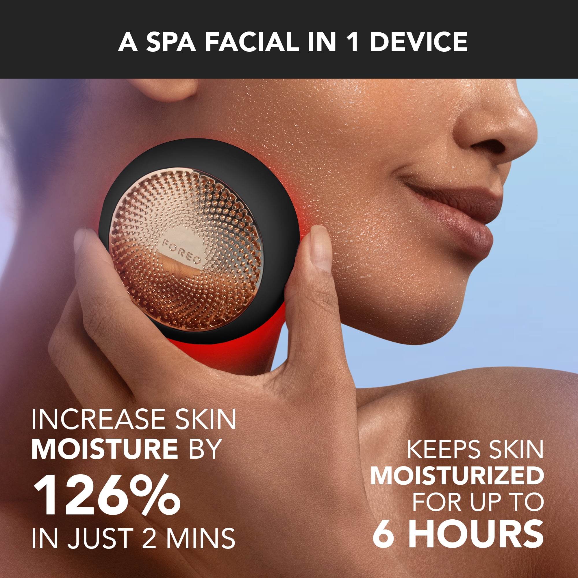 FOREO UFO 3 - LED Facial Treatment Device with T-Sonic and Mask Care Technology - Black