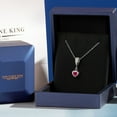 thumbnail image 4 of Gem Stone King 925 Sterling Silver Red Created Ruby Pendant Necklace for Women (1.09 Cttw, Heart Shape 6MM, with 18 inch Chain), 4 of 4