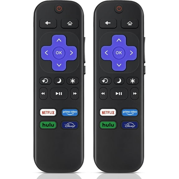 (Pack of 2) Replacement remote control only for Roku TV, compatible with TCL Roku/Hisense Roku/Insignia Roku/Element Roku/Westinghouse Roku/Hitachi Roku TV [Not available for Roku Stick and Box]