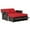 Red, variant on Costway Patio Rattan Loveseat Set Daybed Lounge Storage Ottoman Side Tables Adjust