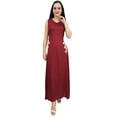 thumbnail image 2 of Bimba Women's Designer Embroidered Maxi Dress Sleeveless Maroon Party Wear-22, 2 of 6