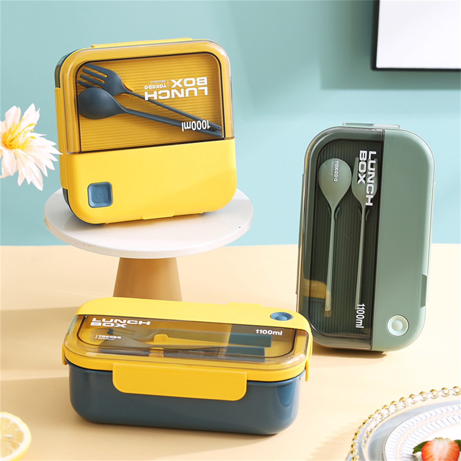 Boîte Bento Enfant Étanche 800ml - Compartiments, Sans BPA, Fourchette Incluse, Lave-Vaisselle & Micro-ondes