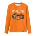 thumbnail image 3 of MHFRRA Camiseta de Manga Larga con Cuello Redondo y Estampado de Calabaza de Halloween Naranja, 3 of 3