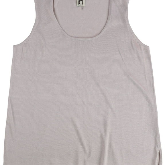 Anne Klein Womens Solid Tank Top, Purple, Plus Size, 1X