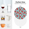 thumbnail image 6 of Naloa Watermelon Leather Coasters for Drinks, Durable Drink Coasters 4 Set for Tabletop Protection, Luxurious Home Décor and Housewarming Gift ( {designName})Round Shape, 6 of 6