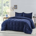 thumbnail image 4 of All Season Navy 3 Piece Twin Size Down Alternative Comforter Set with Corner Tabs, 4 of 7