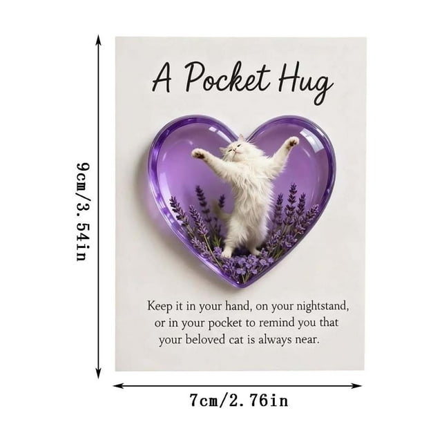 Memorial Pocket Keepsake Heart Resin Sleeping Angel with Forget-Me-Not Flowers and Sympathy Message Card