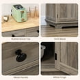 thumbnail image 6 of HOMCOM Kitchen Storage Cabinet, Sideboard Floor Cupboard with Solid Wood Top, Adjustable Shelf, and 3 Drawers for Living Room, Distressed Gray, 6 of 10