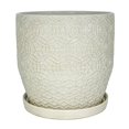thumbnail image 2 of TRENDSPOT INC 12 in. Dia. White Ceramic Rivage Pot, 2 of 3