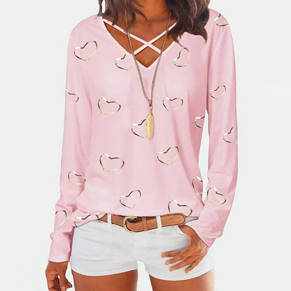 Womens Lovely Print Loose Cute Long Sleeve Top