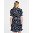 thumbnail image 4 of Time and Tru Women's Cotton Double Cloth Mini Dress with Drop Waist, Sizes XS-XXXL, 4 of 5