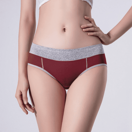 Fulorrnie Underwear for Women Comfort Briefs Breathable Cute Panties High Waist Elastic Stretchable Panty Brick Red L