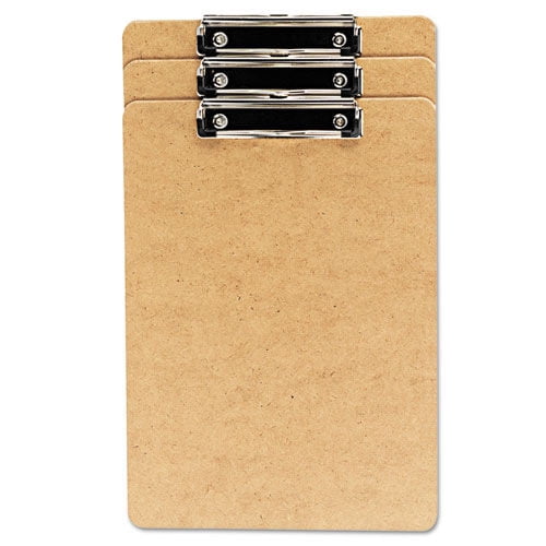 1/2-Inch Capacity Universal 05562 Hardboard Clipboard Holds 8 1/2w x 12h Brown 6/Pack