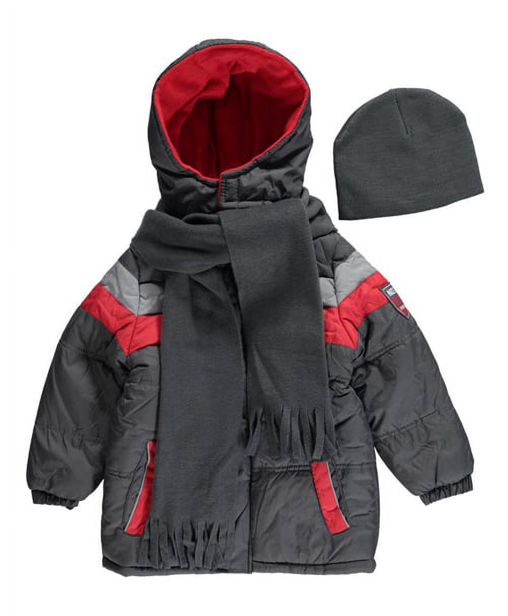 iXtreme Little Boys' "Howl Harp" Insulated Jacket with Beanie (Sizes 4 - 7) - charcoal gray, 4 - image 2 of 2