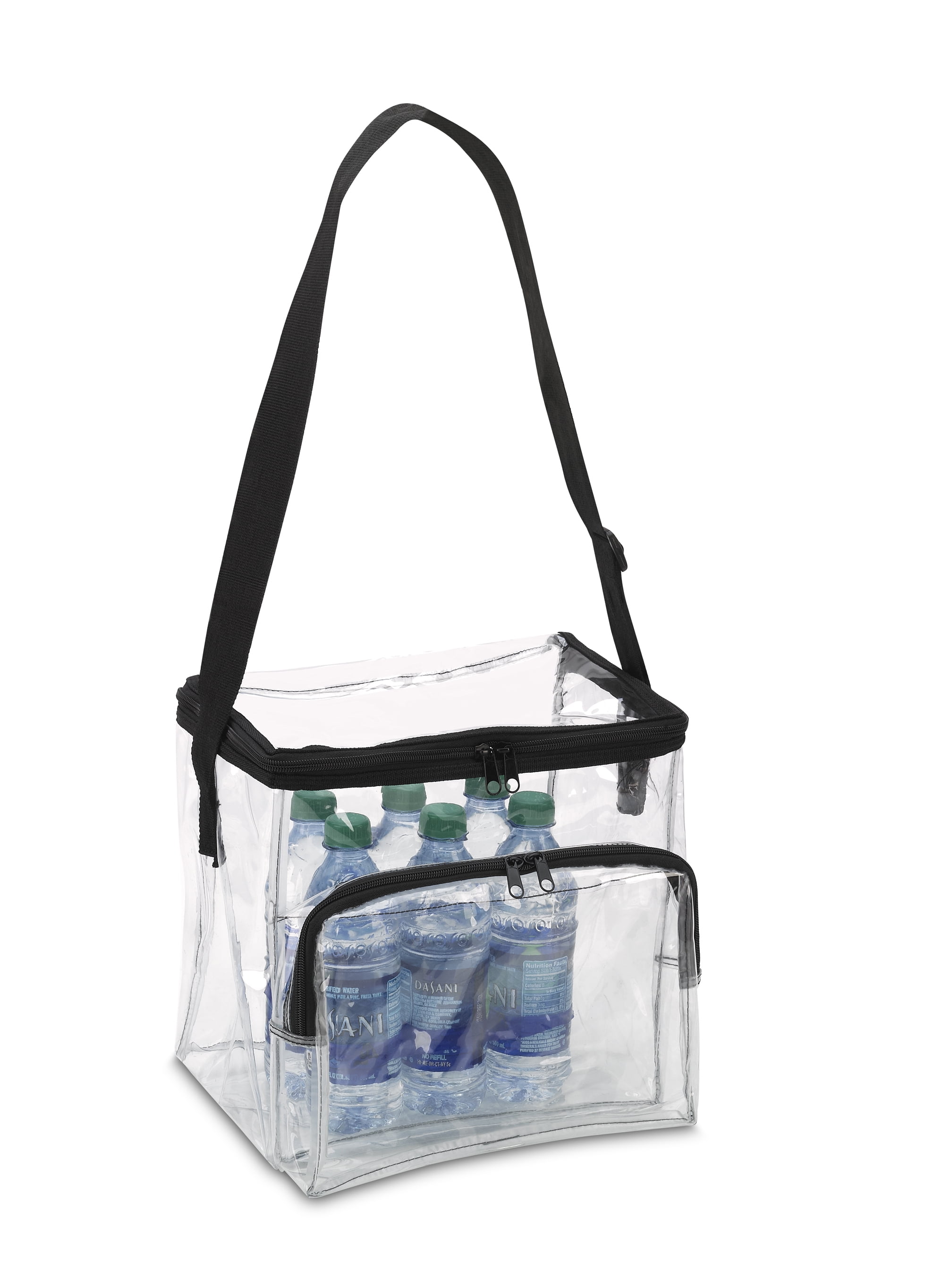Large Clear Lunch Bag Heavy Duty Box W Adjustable Straps /& Front Storage Compart