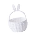 thumbnail image 1 of Cesta de almacenamiento tejida, cesta de mano, bonita cesta decorativa con orejas de conejo. Blanco, 1 of 9