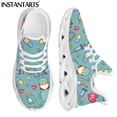thumbnail image 1 of Zapatillas deportivas de malla cómodas con diseño de EMT y EMS para mujer, con plataforma unisex, planas, 1 of 6