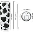 thumbnail image 4 of Cow Print Tumbler with Lid and Straw Stainless Steel Insulated Thermal Slim Cows Skinny Tumbler 20 oz Cow Print Cups Cute Coffee Cup with Lid and Straw Cow Print Mug for Women (Black and White), 4 of 6