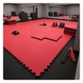 thumbnail image 4 of Piso Tatami 2m² 2pz Artes Marciales Gym Foamy 100x100x2cm Rojo/Negro, 4 of 5