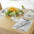 thumbnail image 4 of Ambesonne Tattoo Place Mats Set of 4, Butterfflies and Leaves, Standard Size, Blue Black and White, 4 of 6