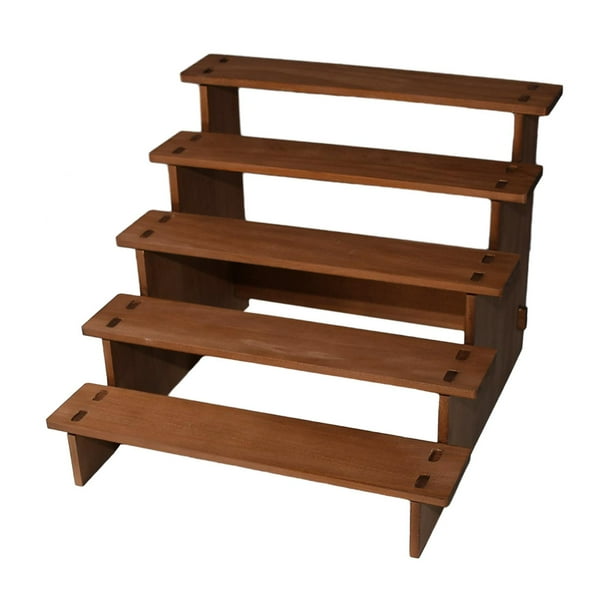 Estante de exhibición de madera para joyería, decoración de moda, vitrina portátil 5 capas 30cm