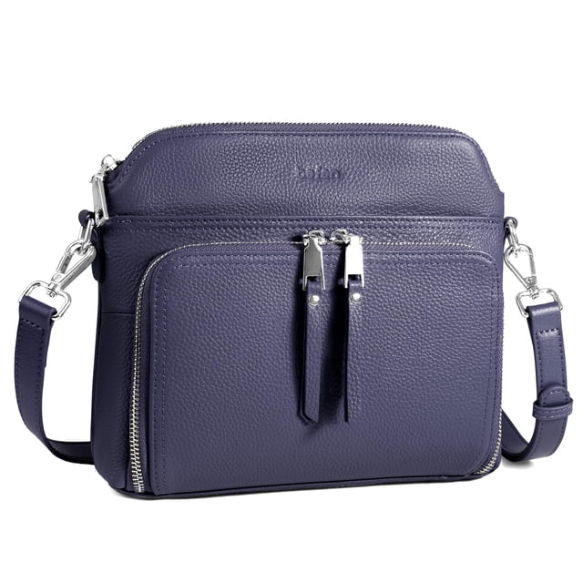 Bolsos bandolera para mujer de cuero genuino azul marino
