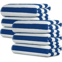Belem Cabana Stripe Cotton Beach Towels, Quick Dry, Extra Large (30x60), Bulk Pack of 5 Dozen for Pool, Bath