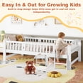 thumbnail image 4 of PORKISS Twin Size Platform Bed, Solid Wood Toddler Bed with Fence Guardrail Ladder, Twin Size Bed Frame for Kids Boys Girls, Montessori Bed, No Box Spring Needed, White #2, 4 of 10