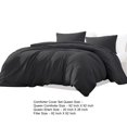 thumbnail image 5 of Uvi 3 Piece Queen Comforter Set - Cotton - Natural Crinkled Texture - Black, 5 of 5
